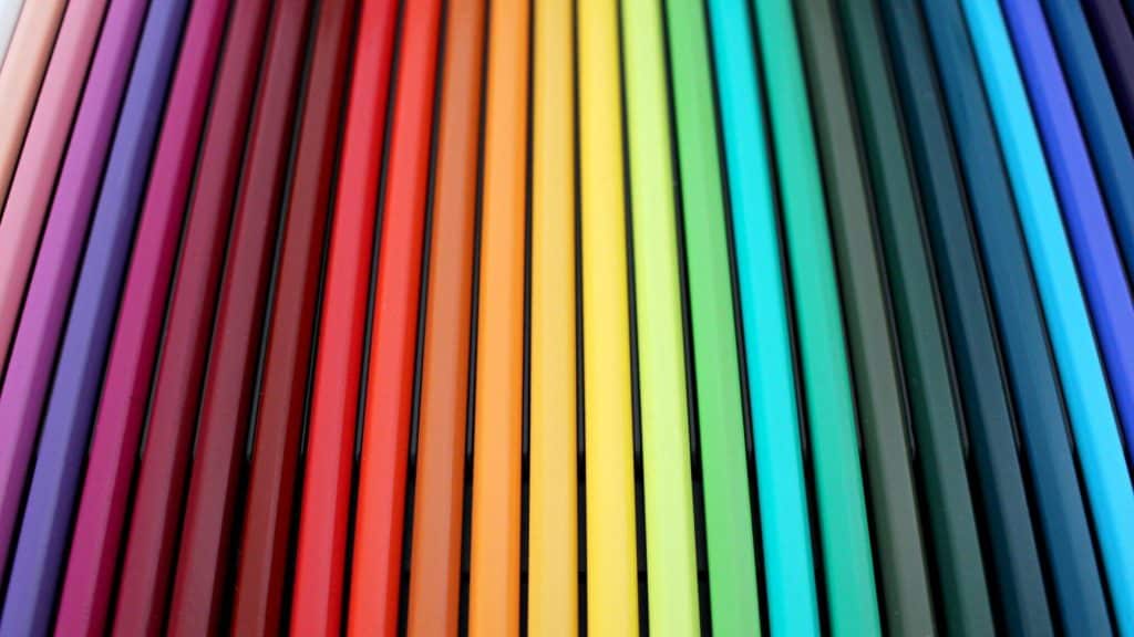 colored pencils lined up in a row