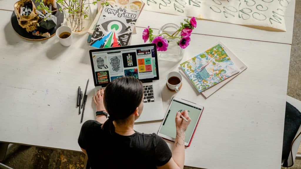 graphic designer creating a logo design