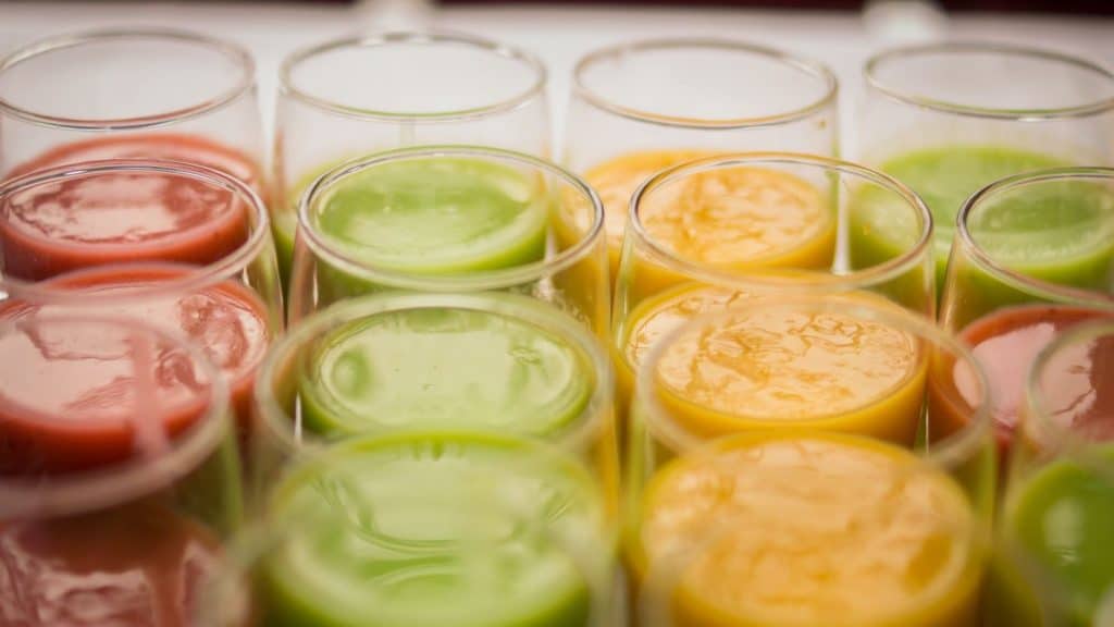 colorful healthy juices