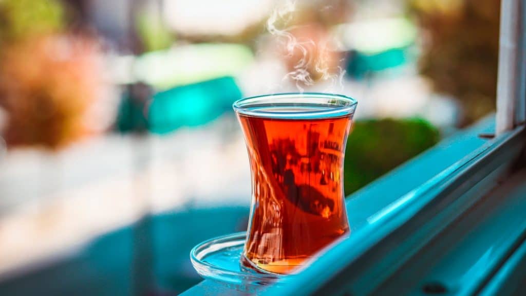 cup of tea in the window