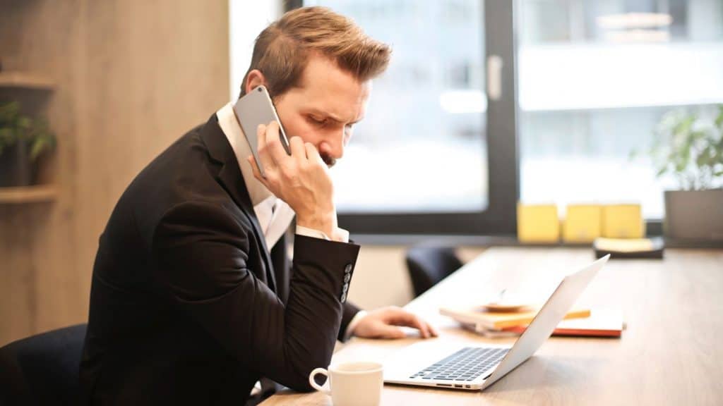 wellness entrepreneur talking on the phone