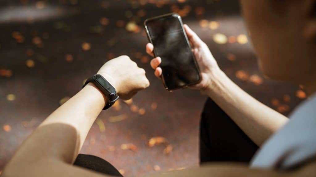 woman using a wellness app