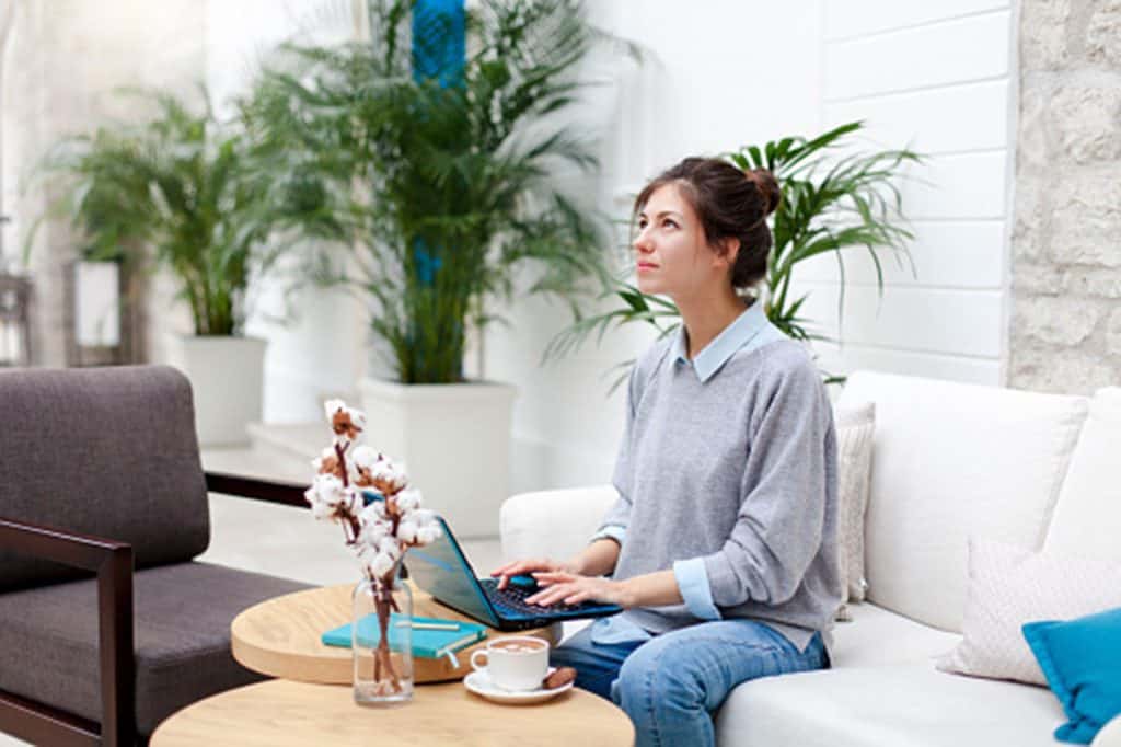 Woman writing wellness blog