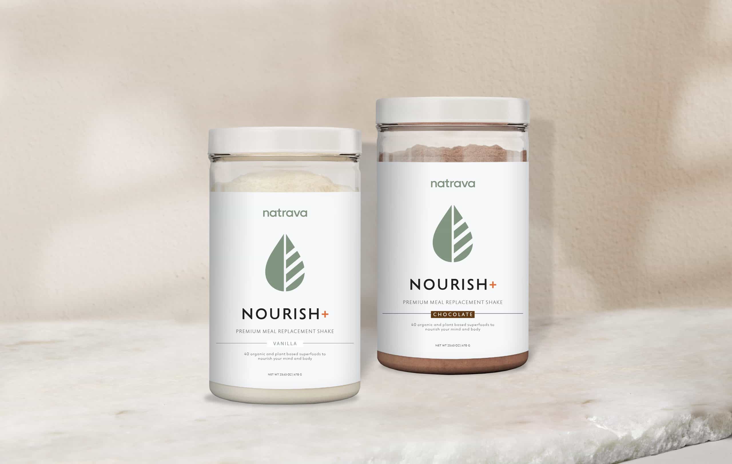 wellness packaging design for a protein shake company