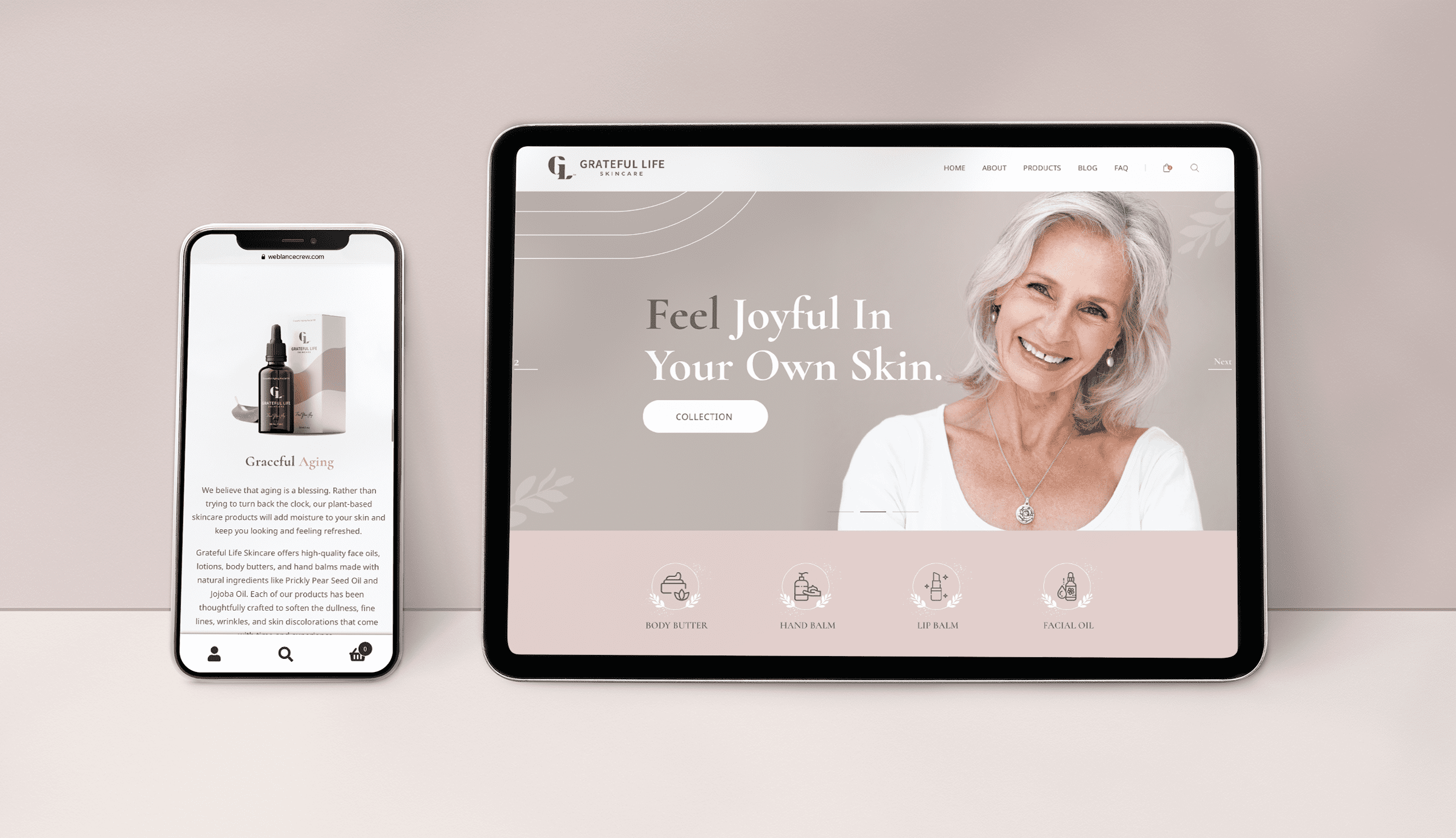 Grateful Life Skincare Website Design