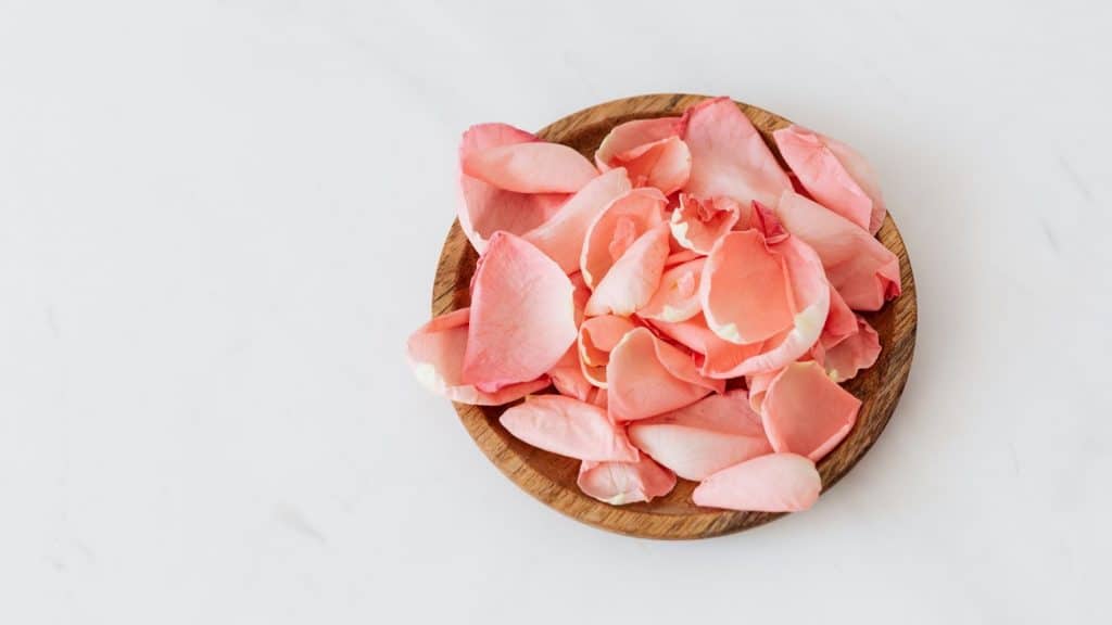 rose petals in a bowl