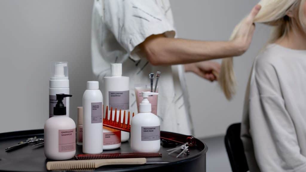 cosmetic packaging design companies products at a hair salon