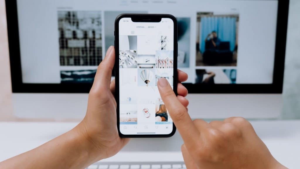 wellness ceo using Instagram on her phone