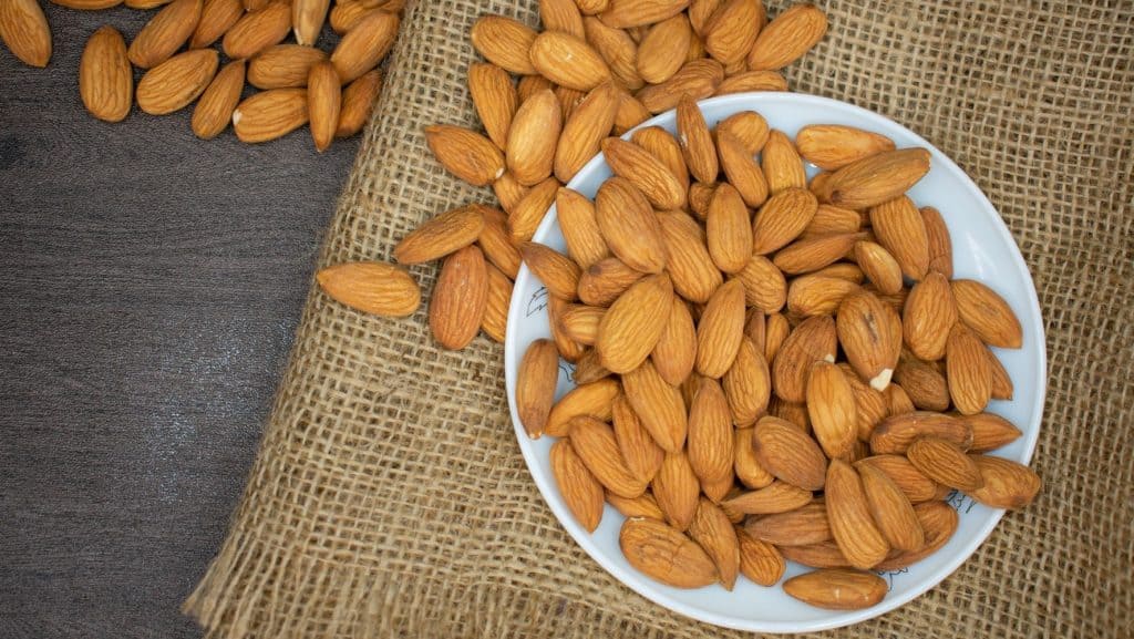 almonds from healthy snack business on a table