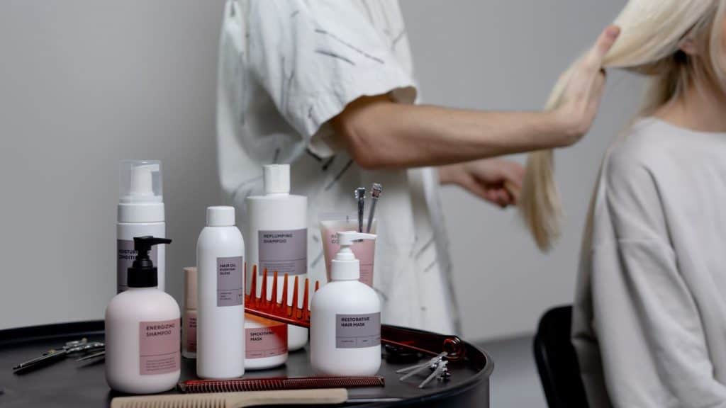 hair packaging design examples at a salon