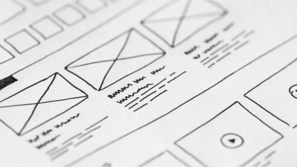 pharmacy website design notes written on white paper