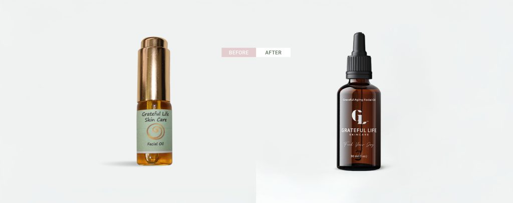 Before and after skincare label design