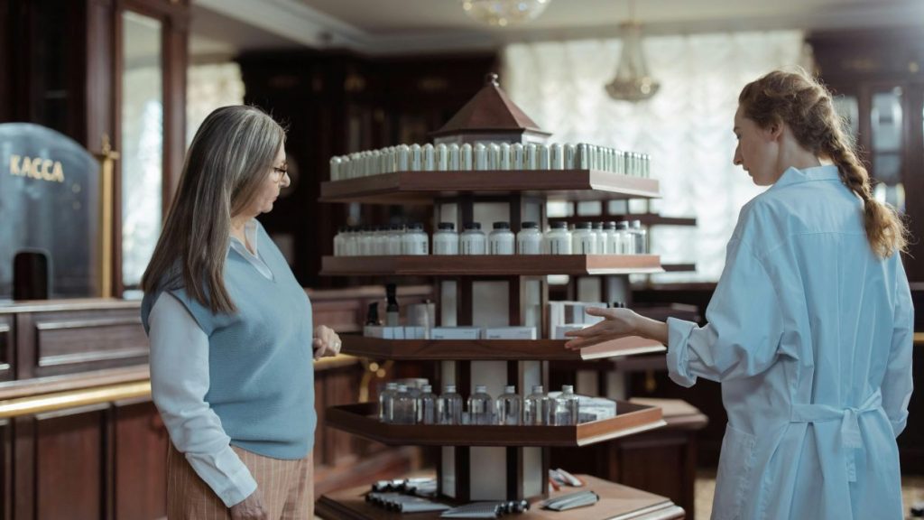 Customer choosing health and wellness products from favorite retail store