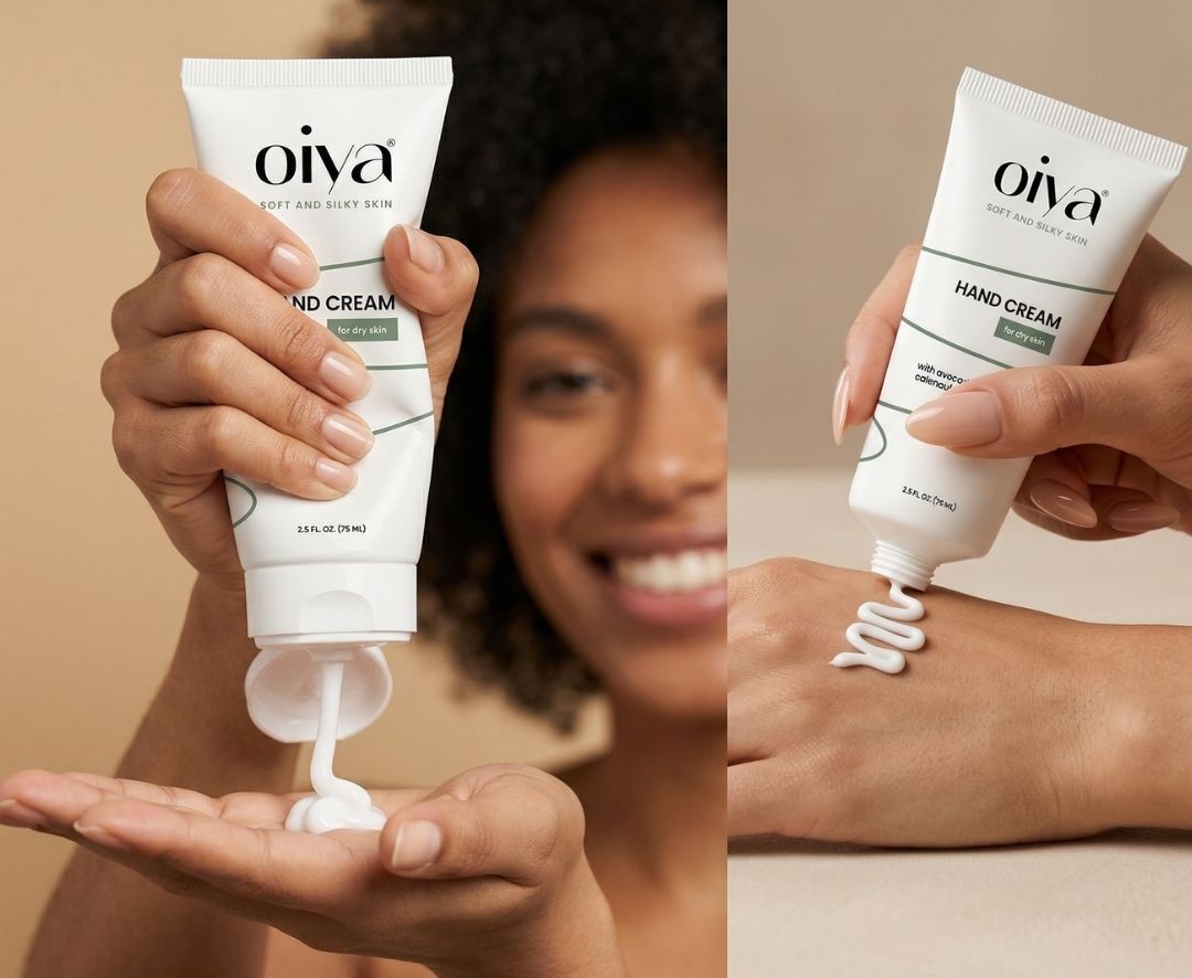 Hand cream lotion label and logo design